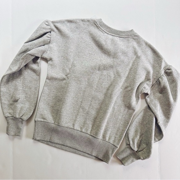 Kate Spade Floral Embroidered Sweatshirt Grey Melange - Picture 7 of 8